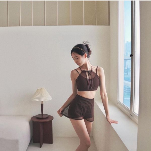 韓國Lenique - Mash frill高腰鋼管舞褲 (六色) 하이웨스트 