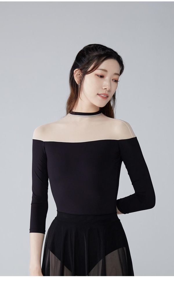 韓國Byplie - Choker neck Sleeve長袖舞衣 (三色) 초커넥 슬리브 