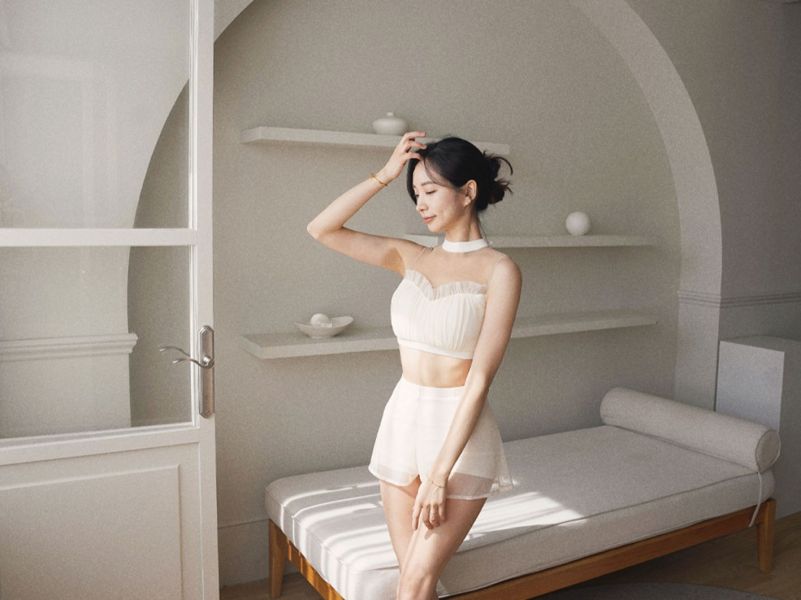 韓國Lenique - Mash frill高腰鋼管舞褲 (六色) 하이웨스트 