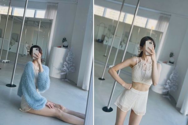 韓國Lenique - Reti鋼管上衣+短褲 (Cream) 