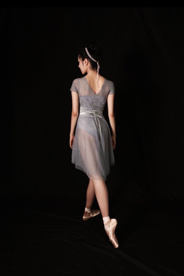 韓國iilaire - Clare velvet Blue短袖舞衣 