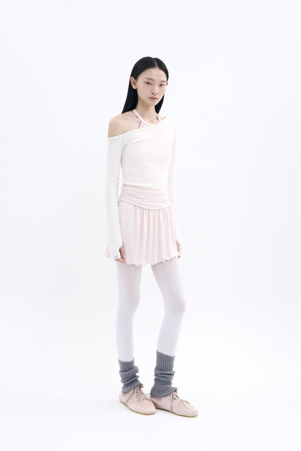 韓國toitoi - Unfold Shirring舞裙 (Apricot Pink) 