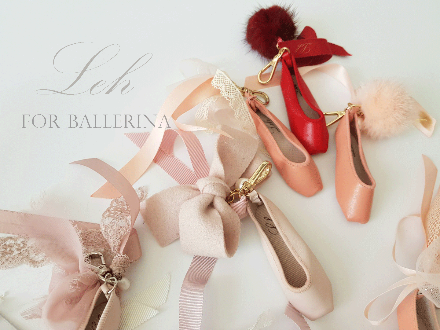 韓國Leh - 經典款羊皮小硬鞋吊飾 (Baby pink) 