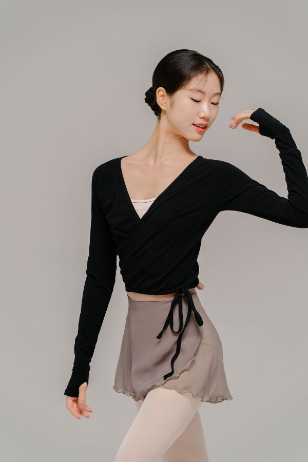 韓國Ballessimo - Romantic Gray寬綁帶舞裙 (로맨틱 그레이) 