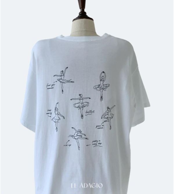 韓國Le Adagio - Ballet Sketch T-Shirt (三色) 