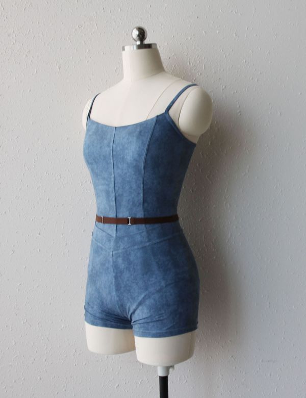 韓國Soulier Rouge - Denim Set-Up環保材質舞衣+短褲 