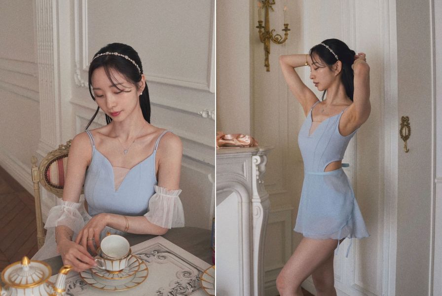 韓國Lenique - Etruah cut out dress鋼管舞衣 (SKY) 