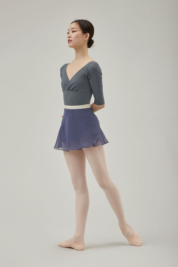 韓國Ballessimo - Smoke Blue寬綁帶舞裙 (스모크 블루) 