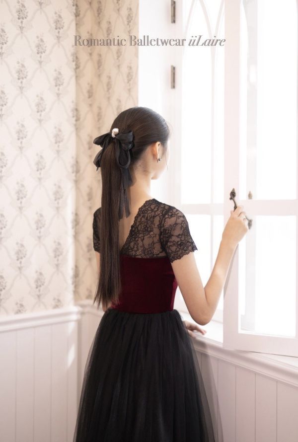 韓國iilaire - Clare velvet Wine短袖舞衣 