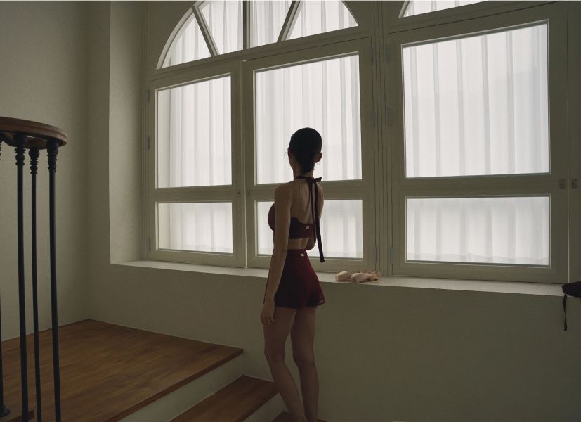 韓國Lenique - Kamiyu鋼管上衣+短褲 (Wine) 