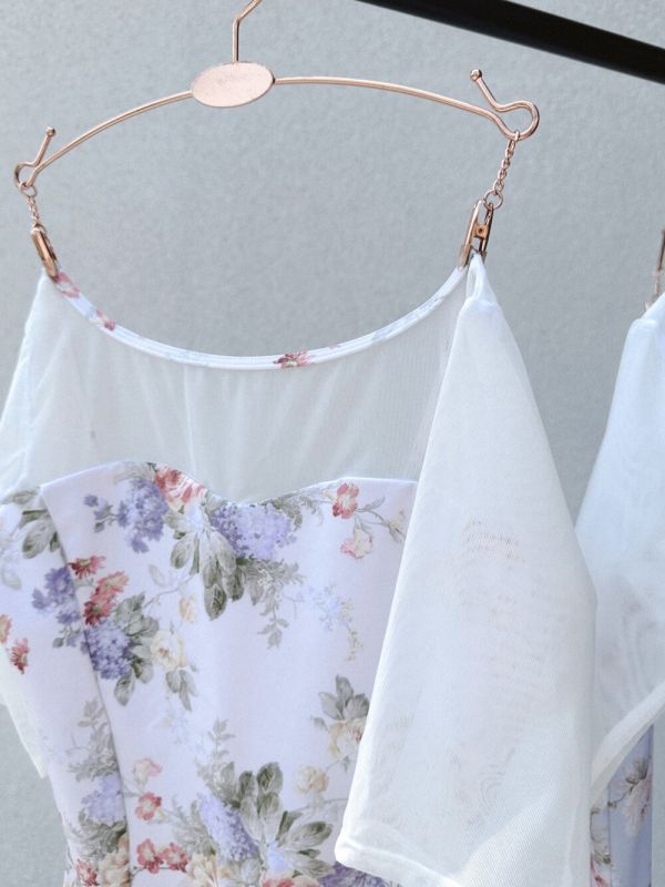 韓國yoora - Rose Veil五分袖舞衣 (Ivory) 