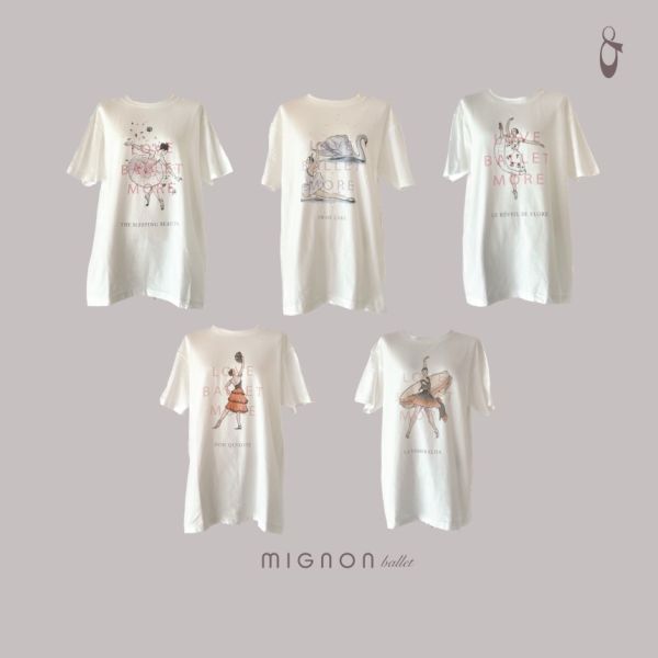 韓國MIGNON - 芭蕾棉質T恤（六款） 