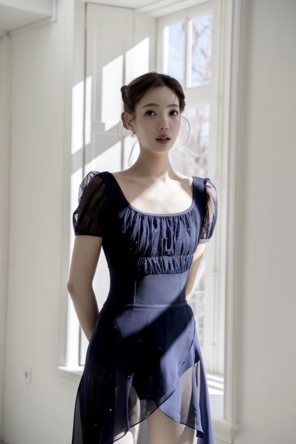 韓國Ode on tutu - Daphne Navy短袖舞衣 