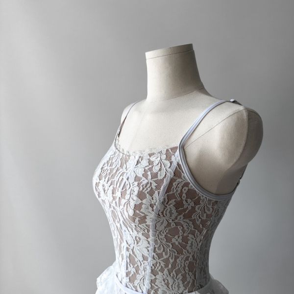 韓國yoora - Scarlett White舞衣 (肩帶可調) 