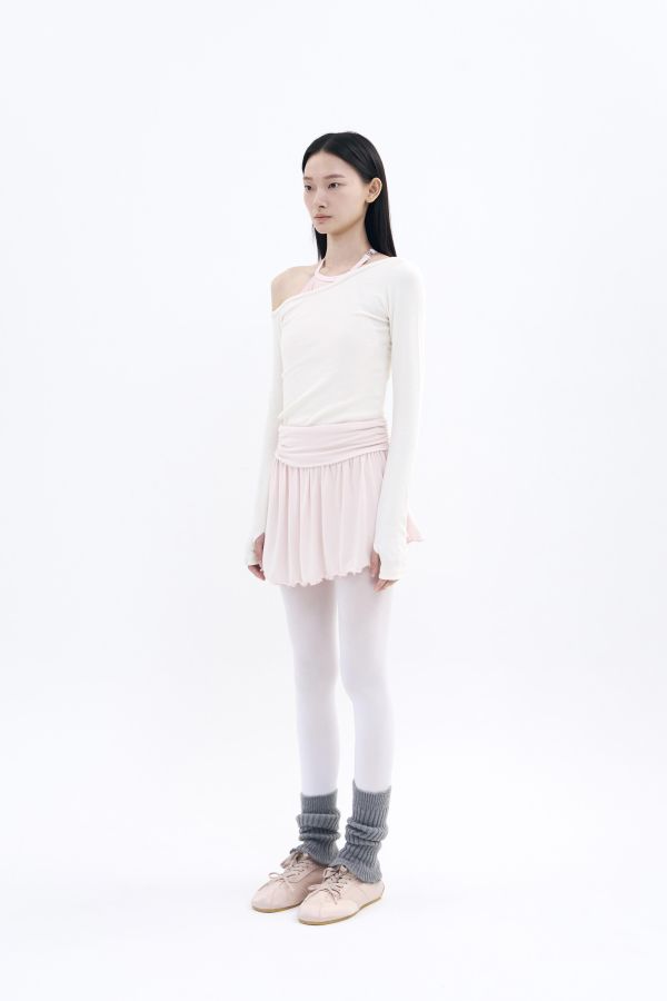 韓國toitoi - Unfold Shirring舞裙 (Apricot Pink) 