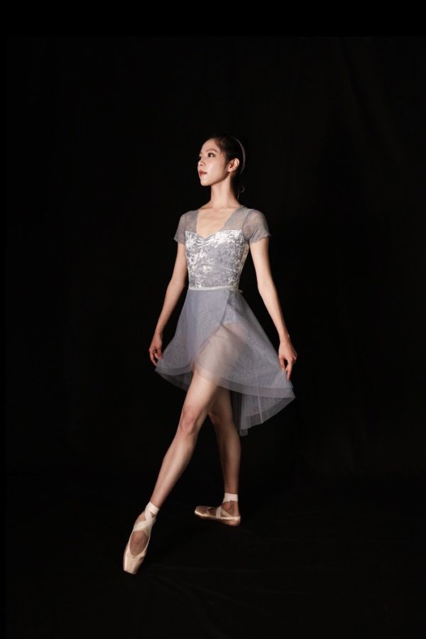 韓國iilaire - Clare velvet Blue短袖舞衣 