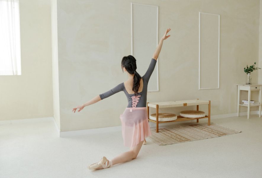 韓國Entrechat - 吉賽兒長袖舞衣 (Charcoal & Pink) 