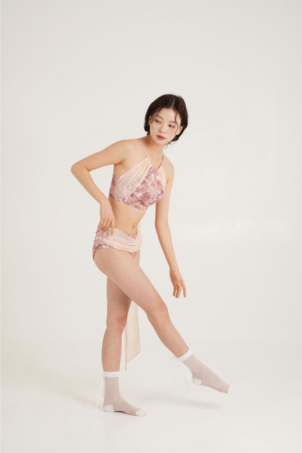 韓國Leanomse - Grida鋼管上衣+短褲 (Pink Beige) 그리다 