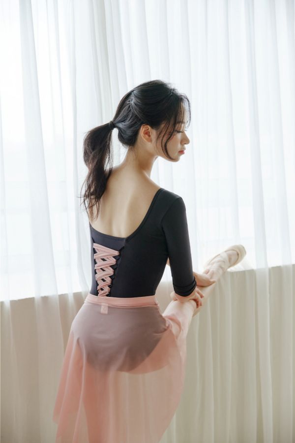 韓國Entrechat - 吉賽兒長袖舞衣 (Black & Pink) 