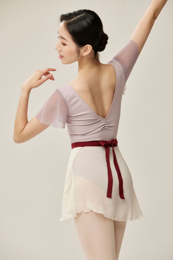 韓國Ballessimo - Ivory Red寬綁帶舞裙 (아이보리 레드) 