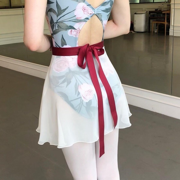 韓國balletchouchou - 素面寬腰帶舞裙 (淺色系) 