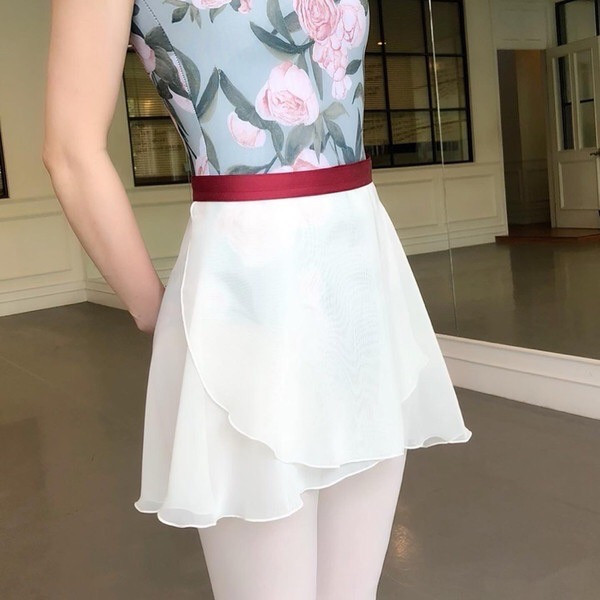 韓國balletchouchou - 素面寬腰帶舞裙 (淺色系) 