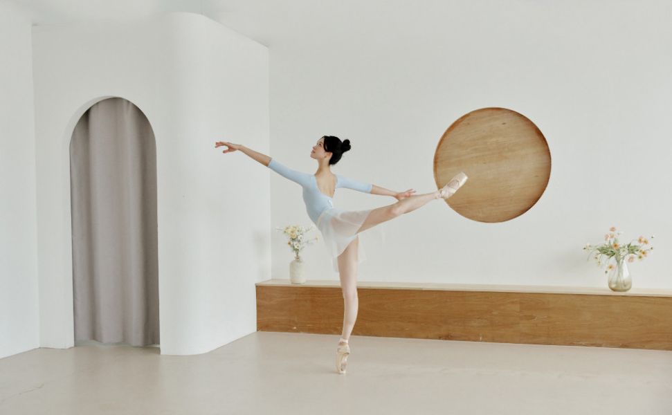 韓國Entrechat - 吉賽兒長袖舞衣 (Sky Blue & White) 