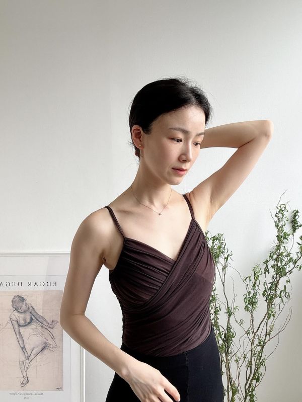 韓國Le Adagio - Precioso雪紡吊帶舞衣 (Brown) 