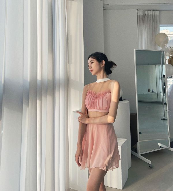 韓國Lenique - Kamiyu鋼管上衣+短褲 (Pink) 