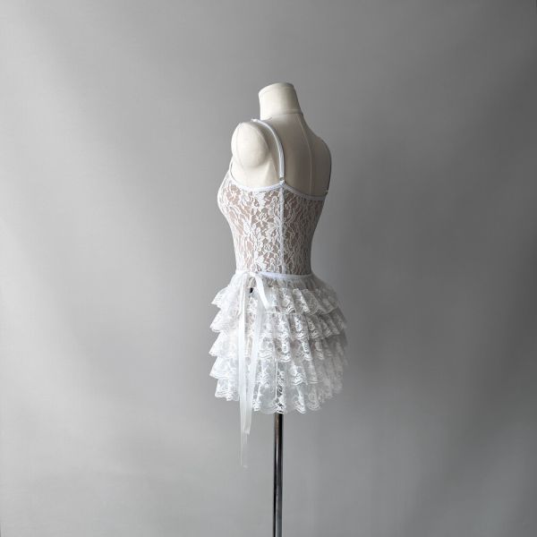 韓國yoora - Scarlett White舞衣 (肩帶可調) 