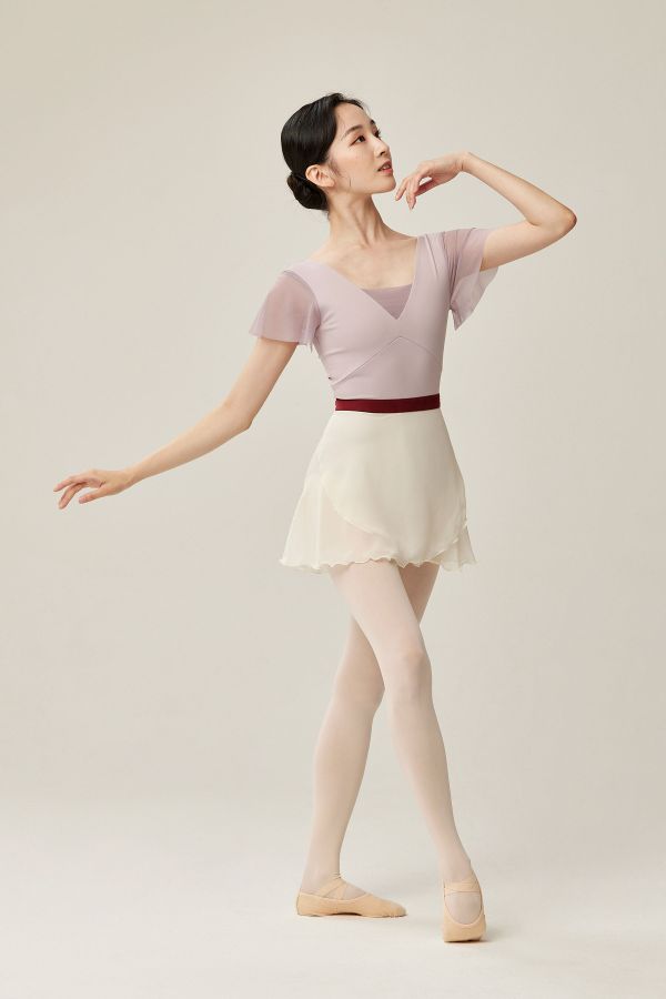 韓國Ballessimo - Ivory Red寬綁帶舞裙 (아이보리 레드) 