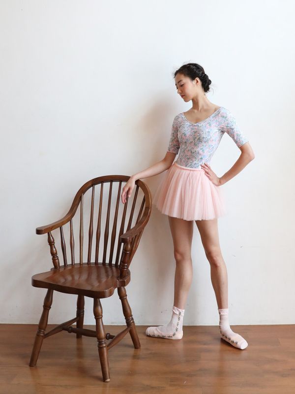 韓國LEVDANCE -  jane floral五分袖舞衣 (兩色)  제인 