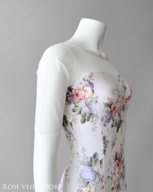 韓國yoora - Rose Veil五分袖舞衣 (Ivory) 