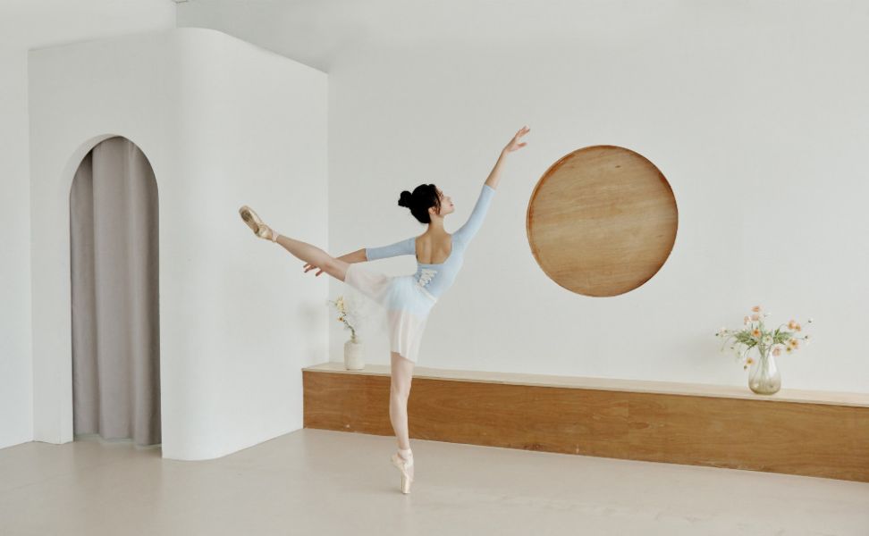 韓國Entrechat - 吉賽兒長袖舞衣 (Sky Blue & White) 