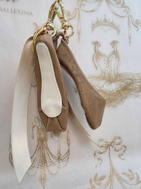 韓國Leh - 經典款羊皮小硬鞋吊飾 (Antique gold) 