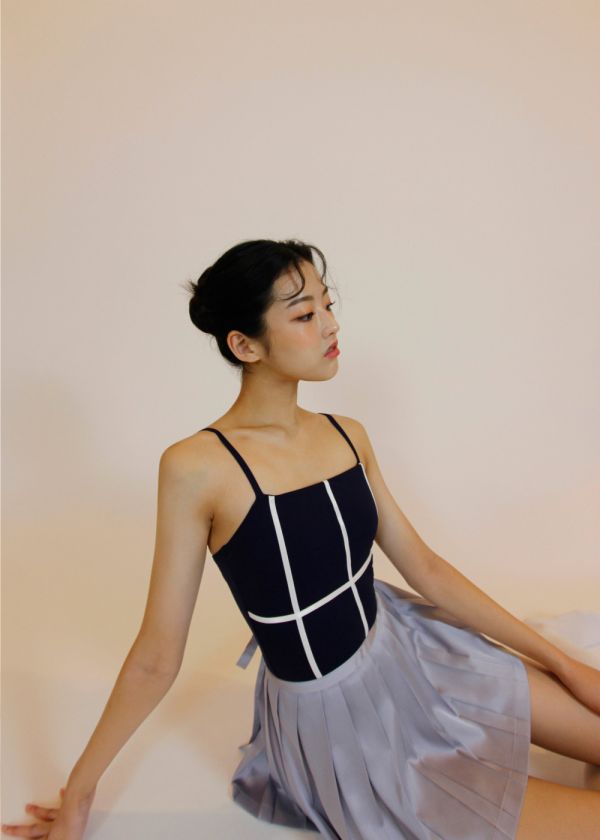 韓國POTA - 33 leotard吊帶舞衣 (Navy) 