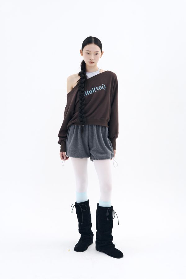 韓國toitoi - Fleece Puff短褲 (Deep Melange) 