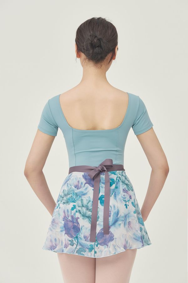 韓國Ballessimo - Flower Blue 寬綁帶舞裙 (플라워 블루) 