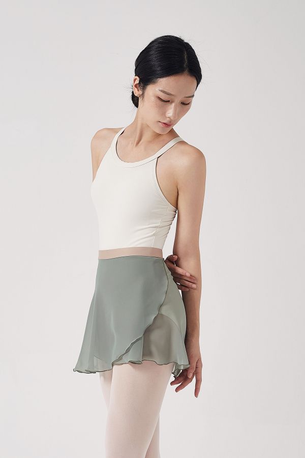 韓國Ballessimo - Beige Green寬綁帶舞裙 (베이지 그린) 