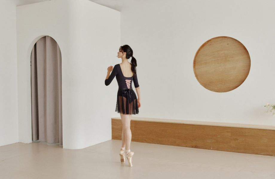 韓國Entrechat - 吉賽兒長袖舞衣 (Black & Pink) 