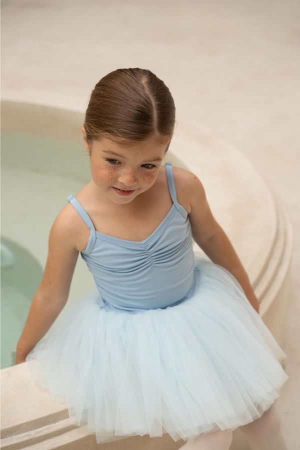 韓國 -  Snap Candy澎澎裙連身兒童舞衣 (肩帶可調、Blue) 