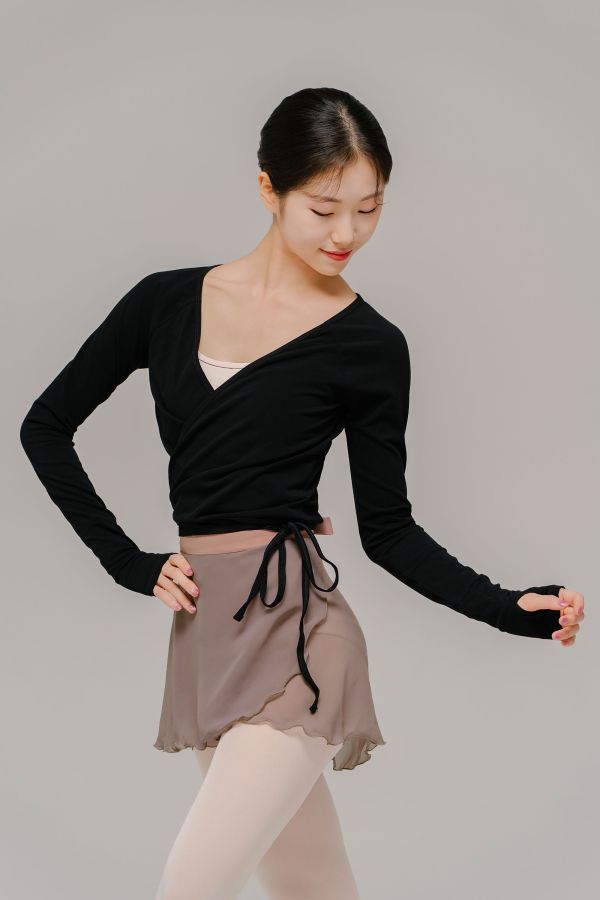 韓國Ballessimo - Romantic Gray寬綁帶舞裙 (로맨틱 그레이) 