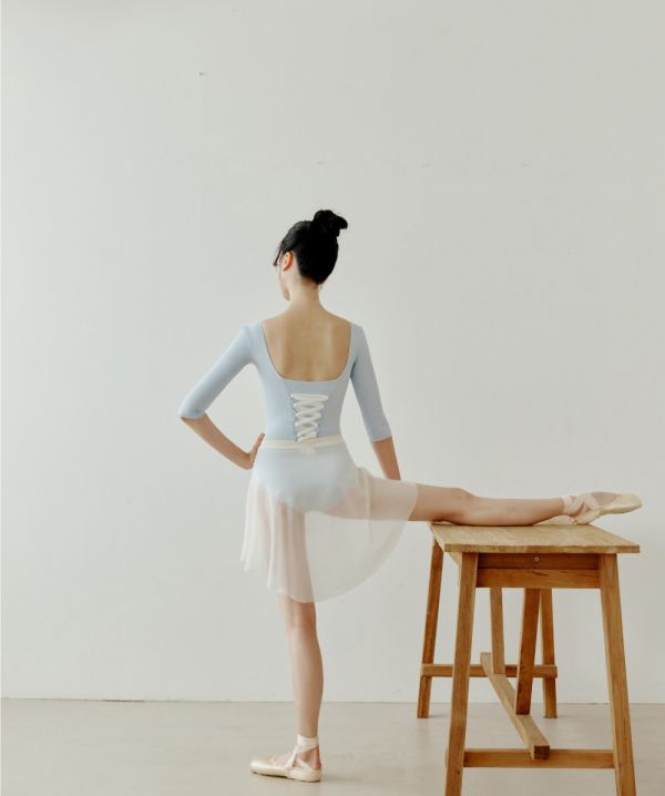 韓國Entrechat - 吉賽兒長袖舞衣 (Sky Blue & White) 