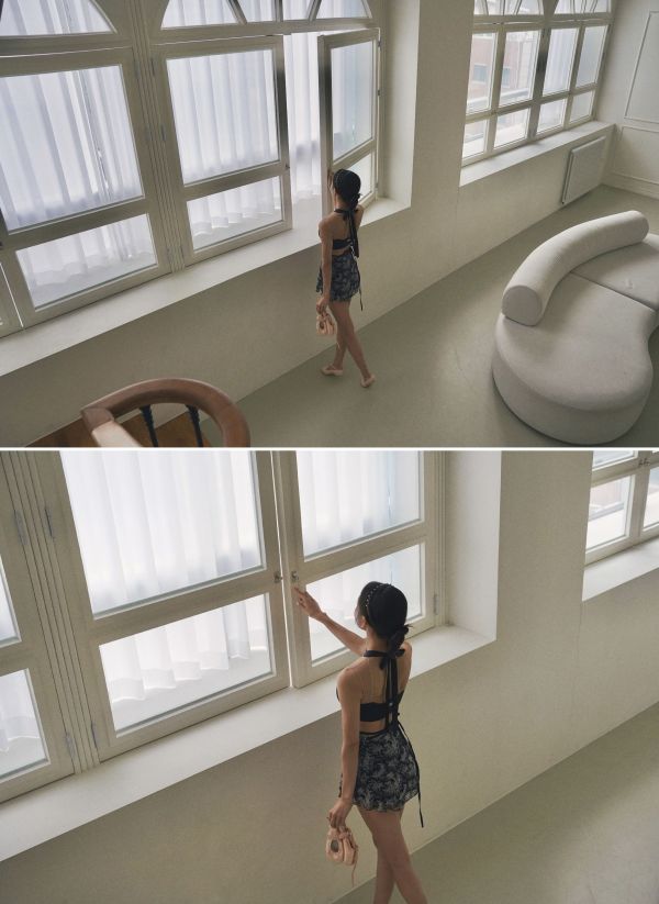 韓國Lenique - Kamiyu鋼管上衣+短褲 (Black) 