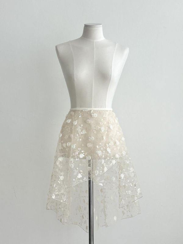 韓國Degage - forêt中長版舞裙 (Cream beige) 