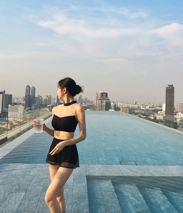 韓國Lenique - Mash frill高腰鋼管舞褲 (六色) 하이웨스트 