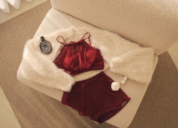 韓國Lenique - Reti鋼管上衣+短褲 (Wine) 