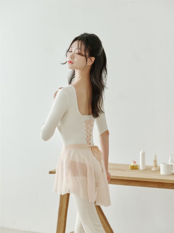 韓國Entrechat - 吉賽兒長袖舞衣 (Ivory & Peach) 