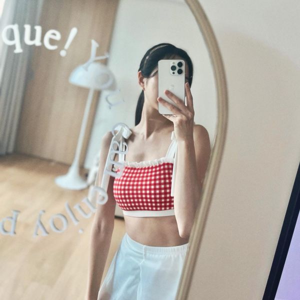 韓國Lenique - Roren Check鋼管上衣+短褲 (兩色) 