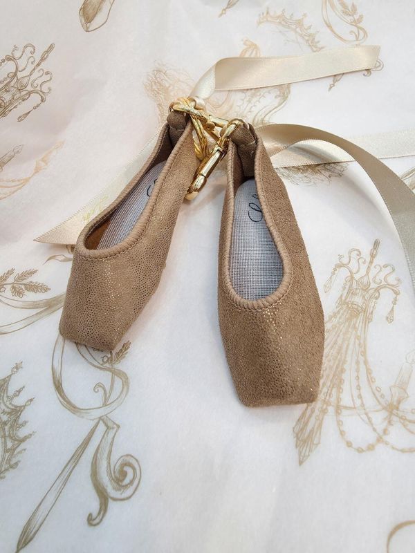 韓國Leh - 經典款羊皮小硬鞋吊飾 (Antique gold) 